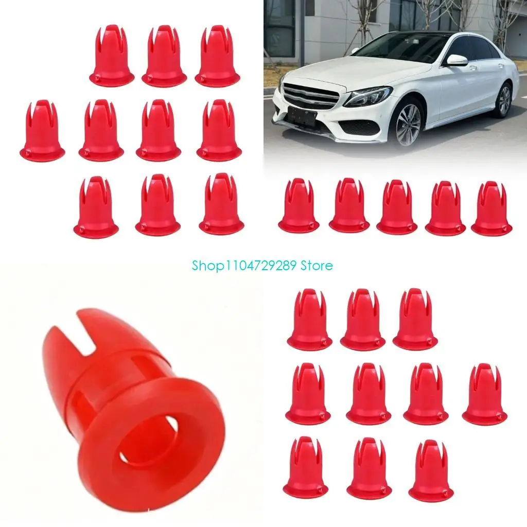 D8KE 10 Pack Car Trim Clips A0019882081 for W108 W109 W123 R129, Red Push-In Retainers with 11 mm Head, 13 mm Length and 9 mm