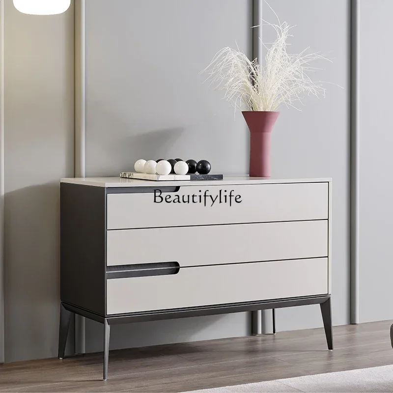 FG11Italian light luxury solid wood three-bucket cabinet, modern simple villa dining room side cabinet