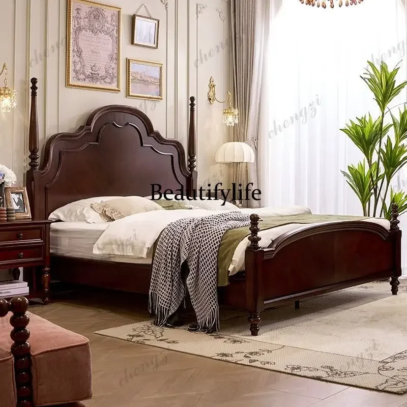 03 Stuff Decoration Double Bed Frame Dormitory Luxury Loft Double Bed Headboards Wooden Letto Matrimoniale Furniture Home