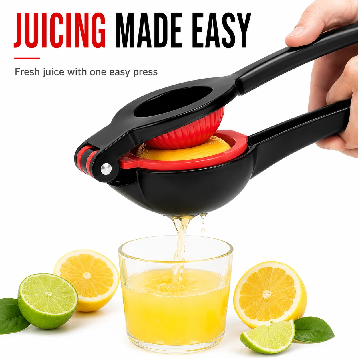 Uwhise 2 In 1 Lemon Squeezer Heavy Duty Metal Citrus Juicer With Large Bowl Seed Filter And Food Grade Coating Tool