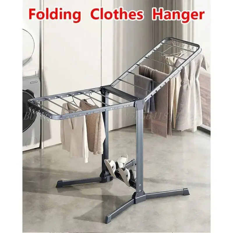 

Drying Resistant Foldable Rack Laundry Accessories Fores Cloth Hanger Stand Wood Floor Stainless Steel Adjustable for Balcony