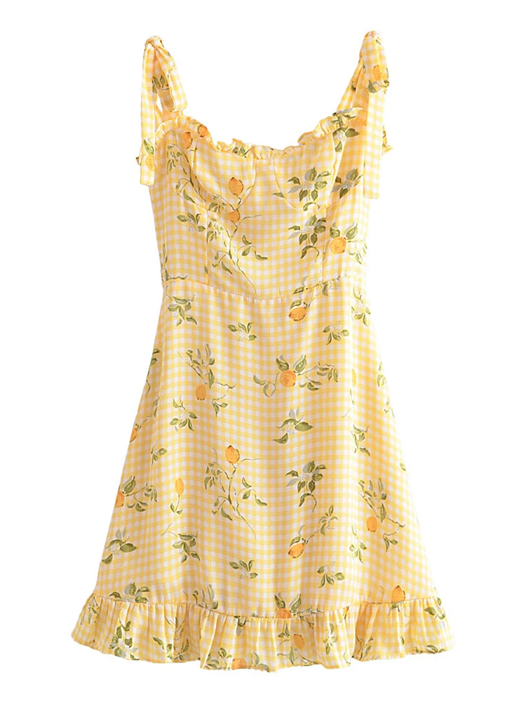 knee length dresses for ladies Lemon Print Baby Dress main image 1