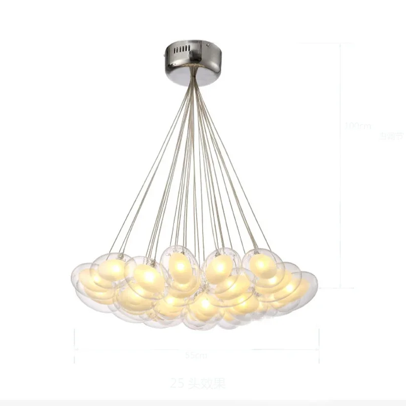 

Modern Chandelier LED Lighting Pendant Light Balls Pendant Lamp Transparent Glass 90-265V Clear Glass Suspension Lamp