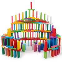 120/240Pcs Wooden Domino Toys Children Colored Rainbow Dominoes Building Blocks Kits Montessori Educational Toy Interactive Game