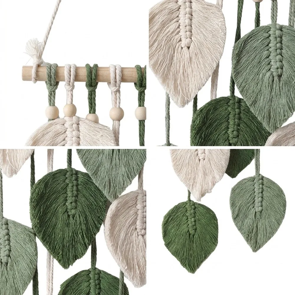 Boho‑Style Leaf Pattern Wall Tapestry, Soft Fabric Home Wall Decor, Relaxing Backdrop Ornament For Indoor Living Space