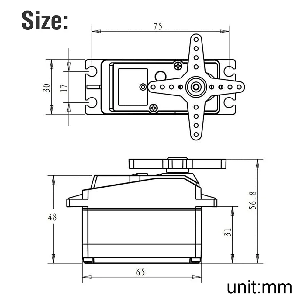 Servo 80Kg Rc 1/5 Servo Waterdichte Hoog Koppel Servo 80Kg 8.4V Metalen Versnelling Digitale Servo Voor Redcat Hpi Baja 5b Ss