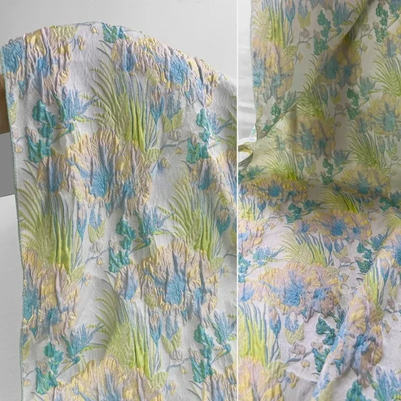

Jacquard Fabric Cloth for By The Meter Chinese Style Relief Clothing Designer Apparel Sewing Fabric Diy Pure Polyester Material