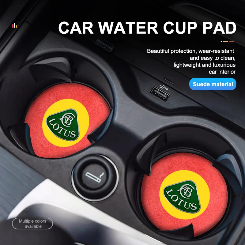 Car Suede Coaster Anti-Slip Water Cup Pad Bottle Holder Mat For Lotus Eletre Emira Evija Envya 3-Eleven Elise Evora Esprit