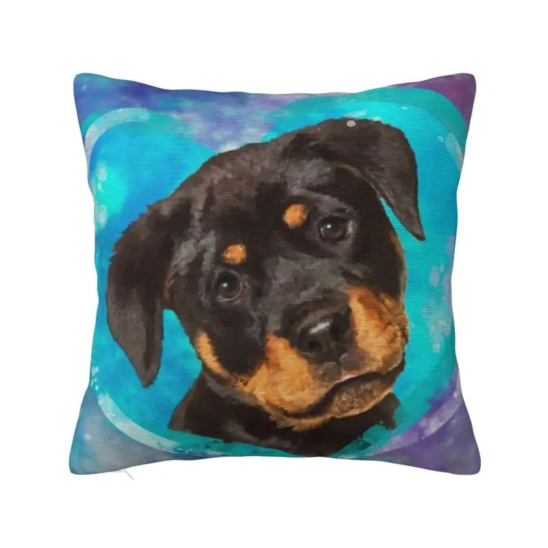 

Adorable Heart Rottweiler Puppy Pillow Case 40x40cm Decor Home Dog Nordic Cushion Cover Velvet Pillowcase