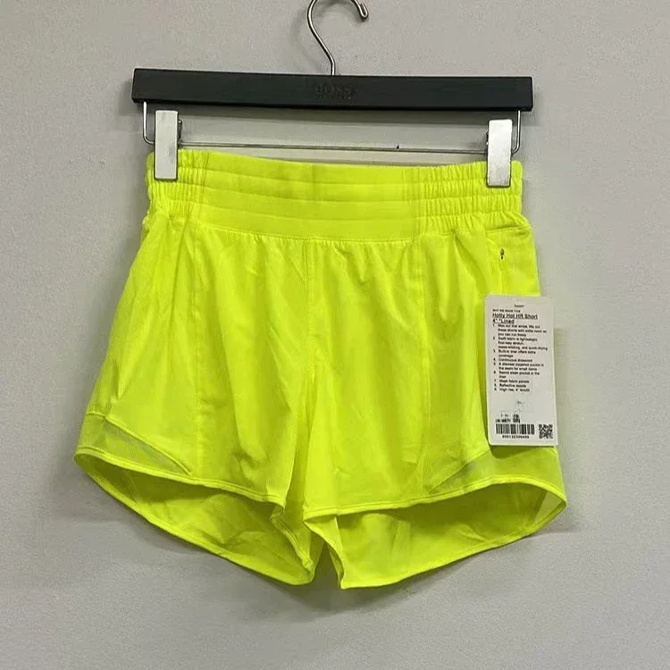 

Lemon Hotty Hot Women's Yoga Short Micro-elastic Low-rise Athletic Shorts With Liner Workout Running Sports Tummy Control Shorts