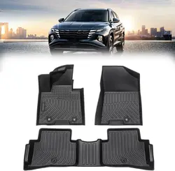 Floor Mats Compatible with 2019-2021 Hyundai Tucson TPE Rubber  Waterproof Odorless Anti-Slip 1st & 2nd Row Black