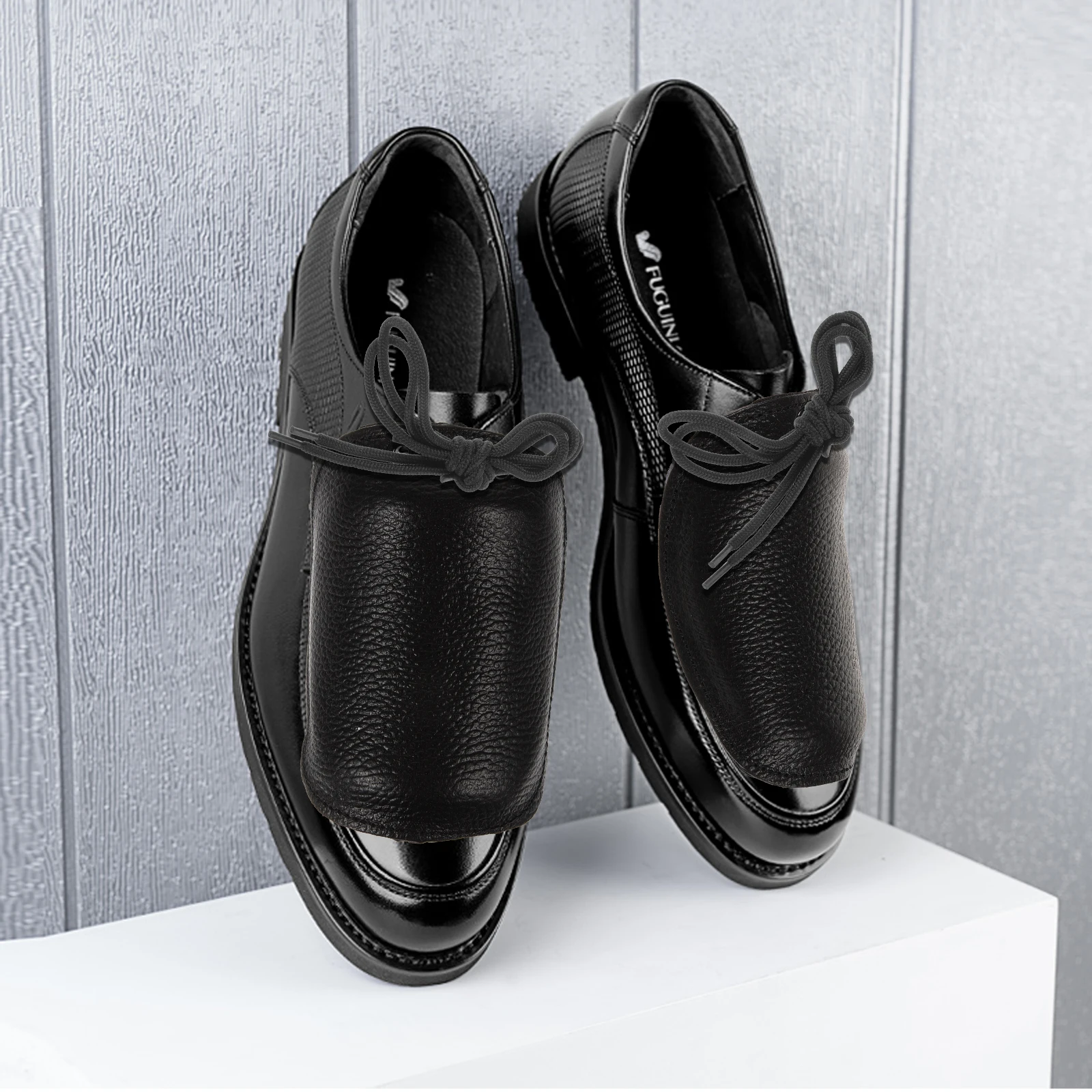 

Black Anti smash Dust proof Safety Shoe Durable Toe Caps Protective Parts Reusable Boot Covers Cowhide Material Simple