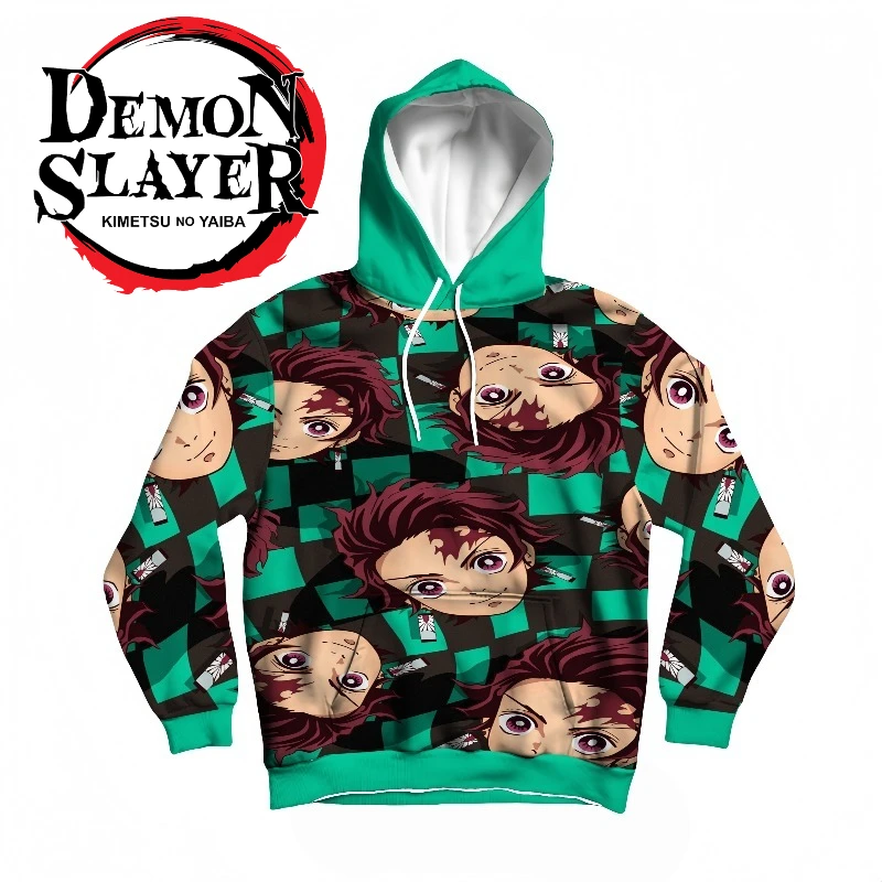 

Новое поступление, толстовка с 3D принтом Demon Slayer Tanjiro, высокая четкость, дизайн персонажей аниме, осенне-зимняя уличная одежда
