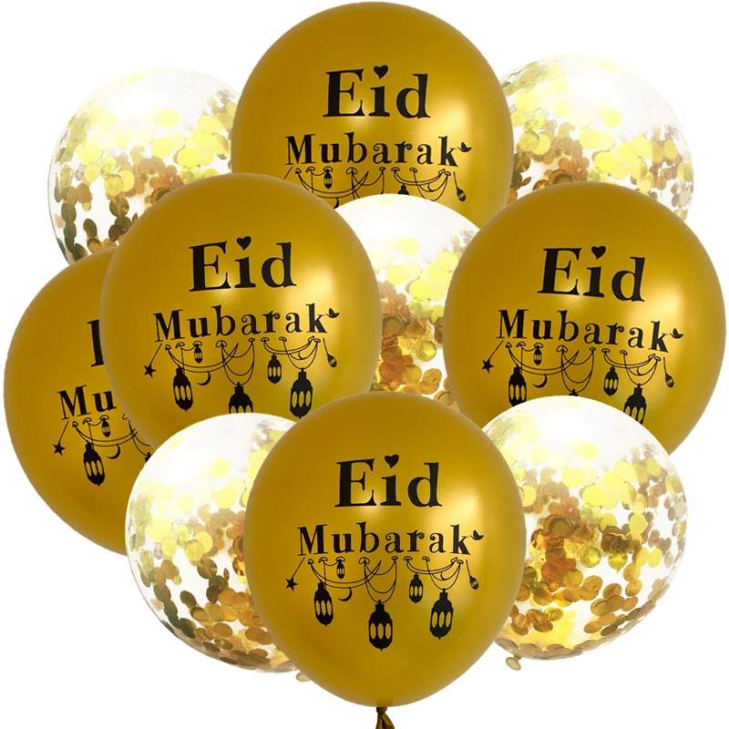 10Pcs Eid OMRA Mubarak Latex Balloon Ramadan Kareem Decor Air Globos Ramadan Mubarak Muslim Islamic Festival Party Supplies 2024