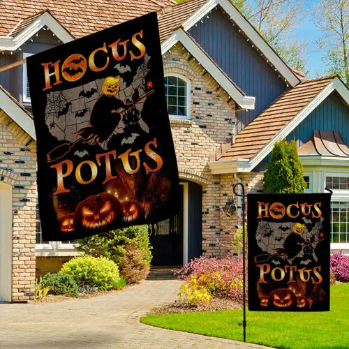 Hocus Potus Trump Is Still My Halloween Potus Decorative Garden Flag