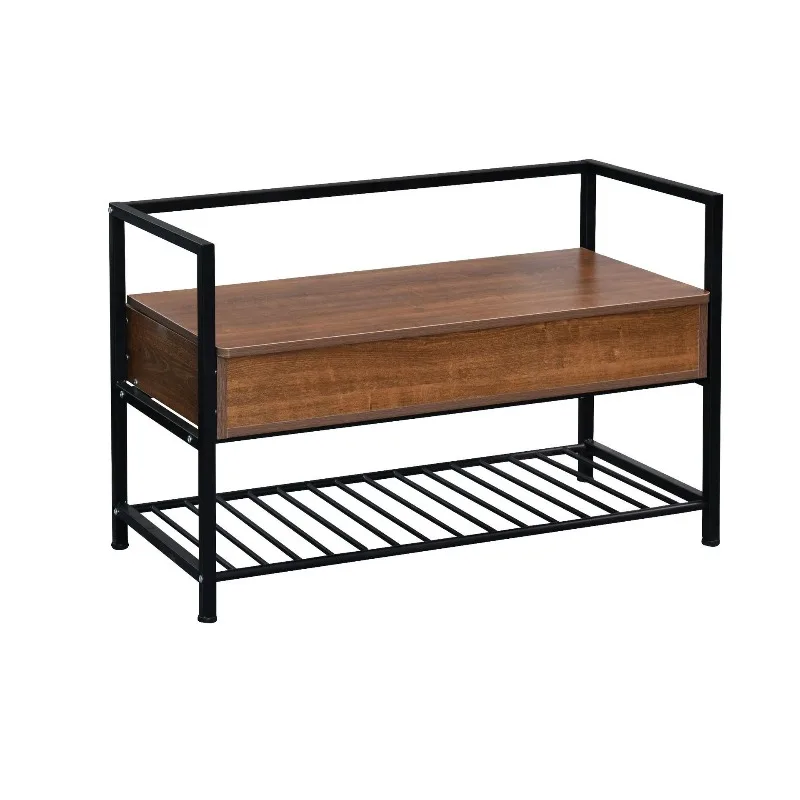 

Simple folding shoe rack, storage porch cabinet, industrial style aisle shoe stool