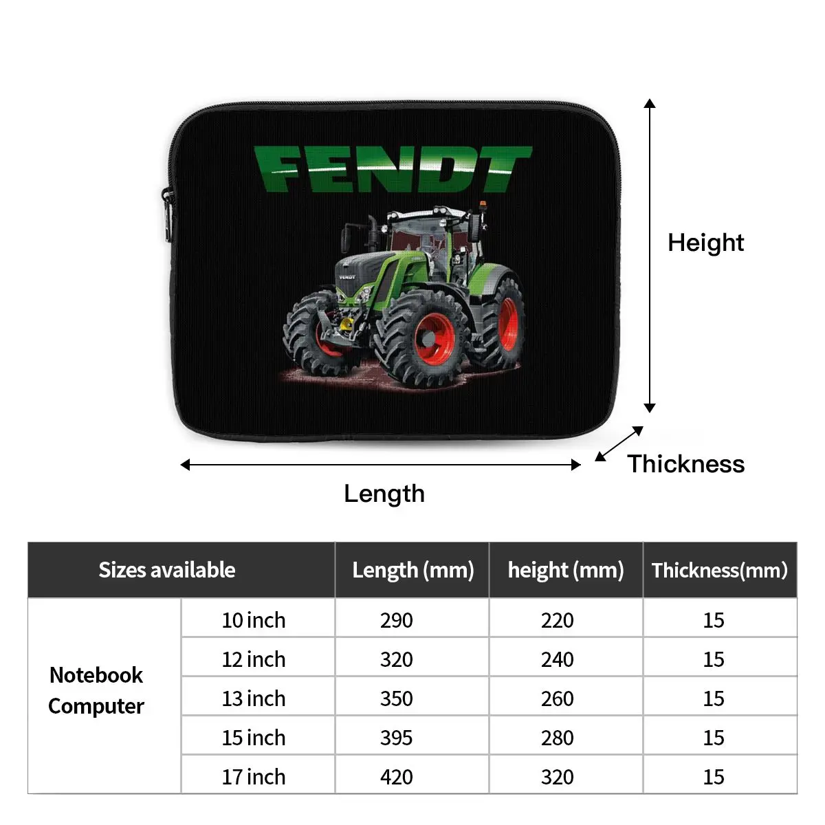 Fendt German Tractors Notebook Laptop Bag Case Pouch 10 12 13 15 17 Inch Notebook Sleeve Cover Bag Tablet Shockproof Case Bag