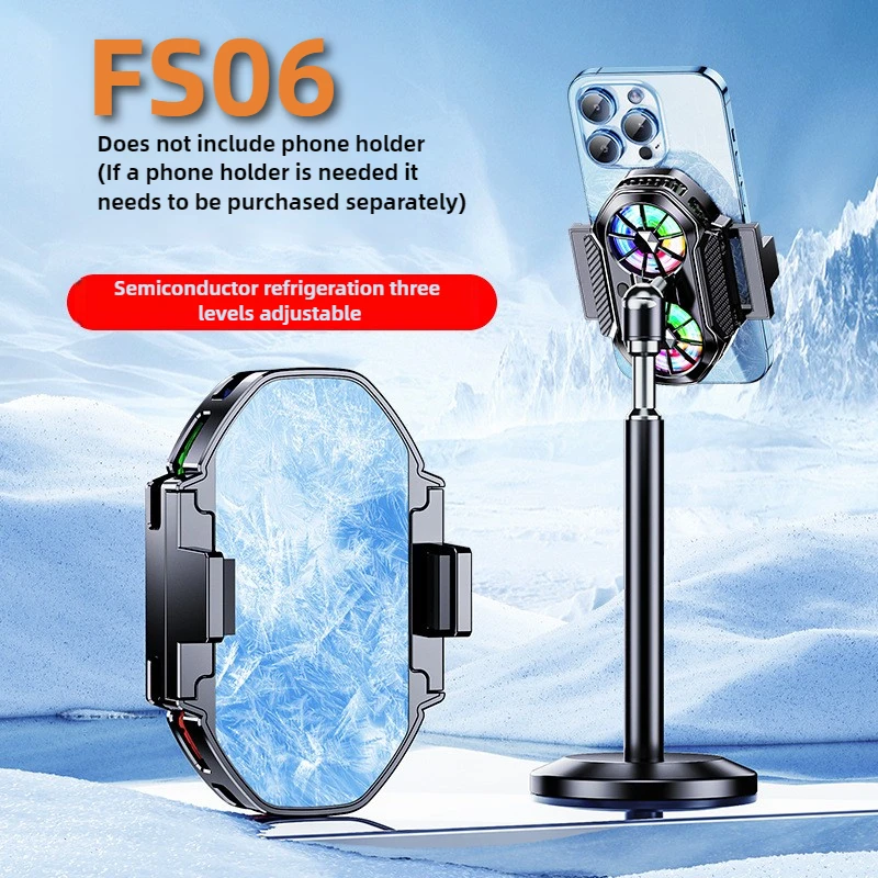 

NEW FS06 Dual Cooling Fans Mobile Phone Back-clip Semiconductor Radiator with Temperature Digital Display for IPhone IOS Android