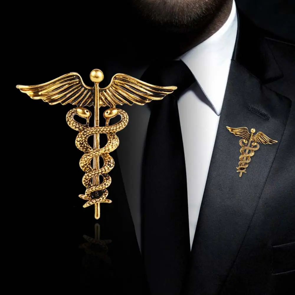 Fashion Retro Angel Wings Men's Badge Brooch Pin Snake Brooches Lapel Medal Women Shirt Collar Clothing & Accessories