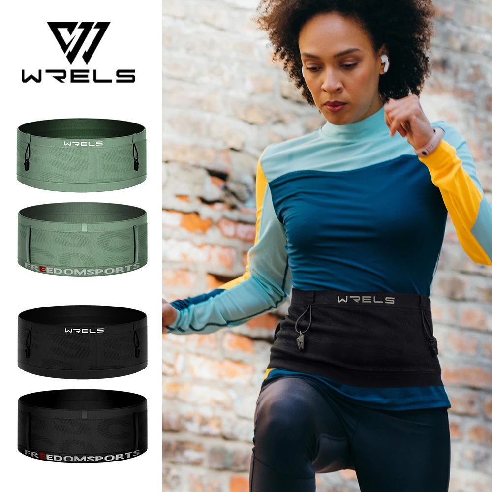 WRELS Woven Elastic Sports Waist Bag Pack Belt Hydration Waist Pack Ultralight Waist Bag Phone Holder for Outdoor Trailing Run