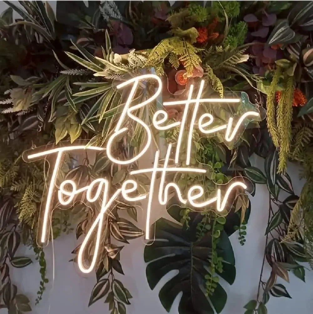 

Better Together Neon Sign LED Light Home Art Applicable Wedding Bar Bedroom Aesthetic Room Birthday Party Clue Wall Decorate