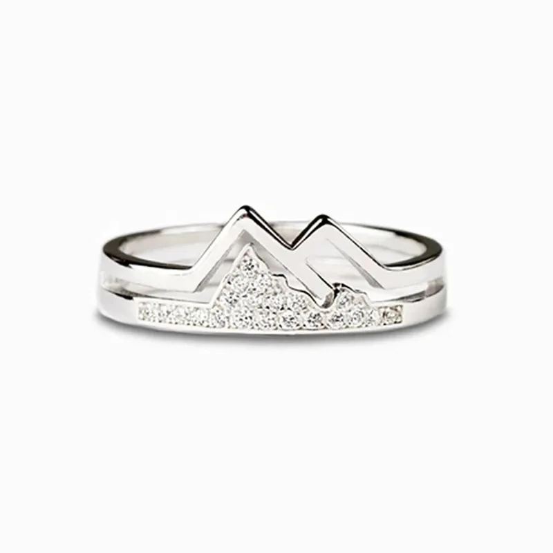 Nowy Ins Hollow Mountain River Ring Vintage Wedding Women Girls Hollow Rings dla modna biżuteria na prezent