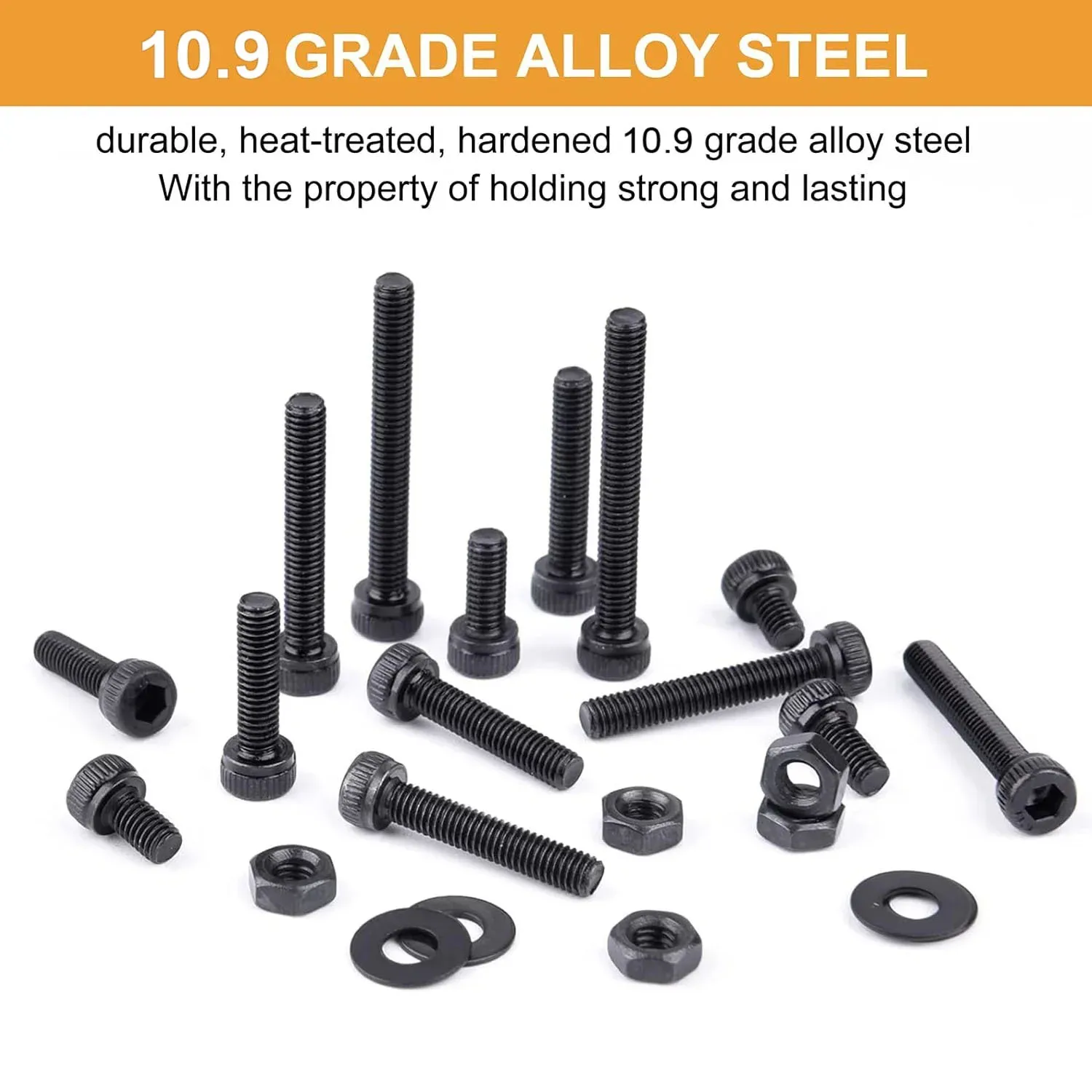 

VKKM#M5 105Pcs Cylindrical Head Bolt Assembly, Made of Carbon Steel, Suitable for Assembly and Fixation of Various Materials.