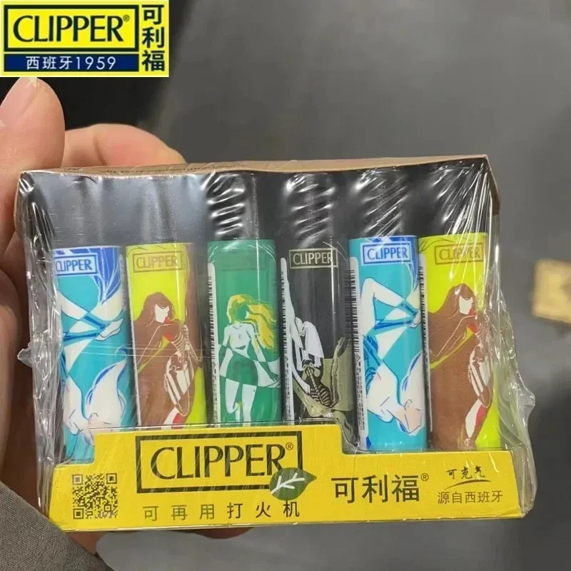 

Clipper Open Flame Grinding Wheel Lighter Small and Inflatable Lighter Personalized Pattern Clipper Lighters Smoking Men's Gift