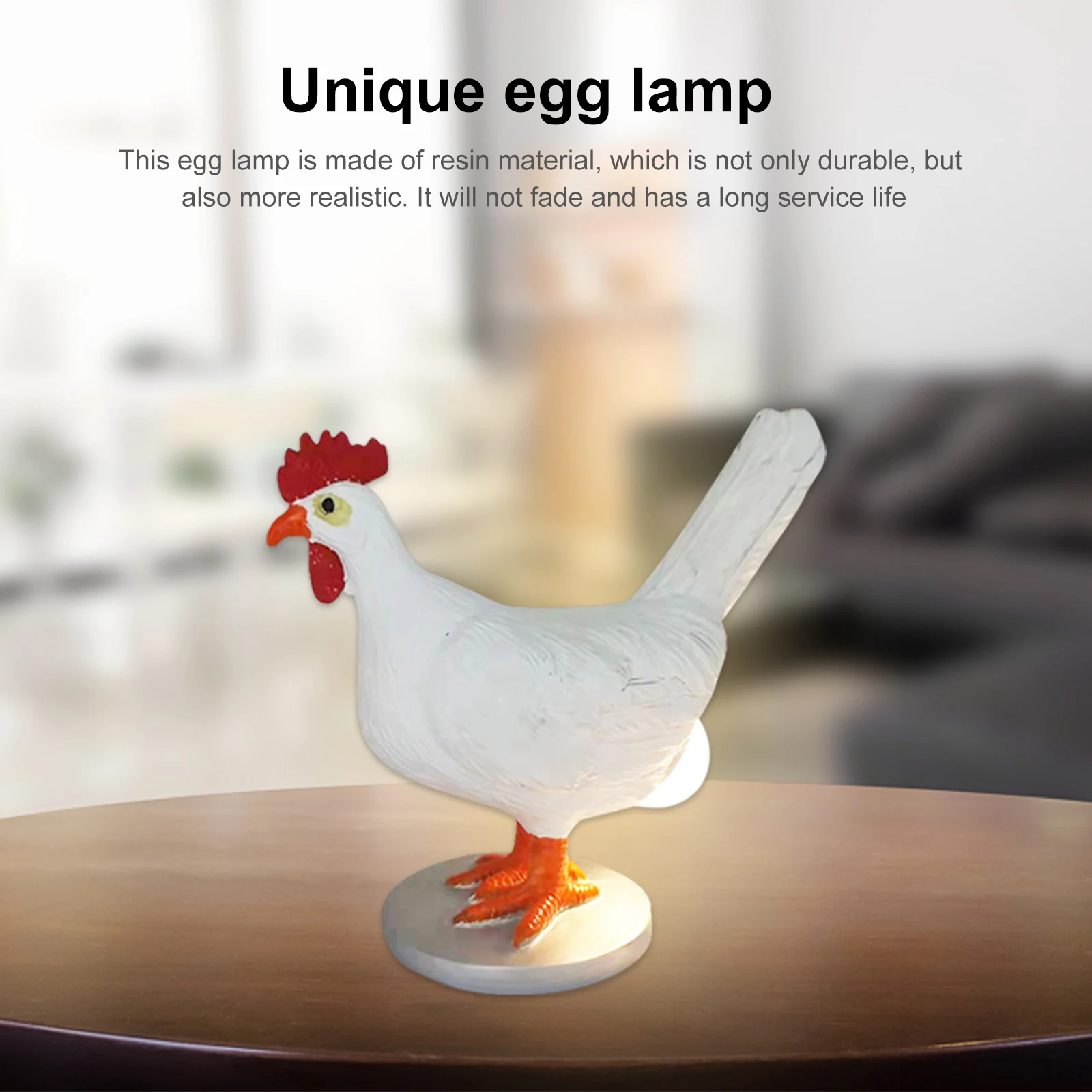 USB Animal Decorative Night Lamp Simulation Resin Taxidermy Chicken Lamps Funny Desktop Ornaments Holiday Gifts Party Decoration