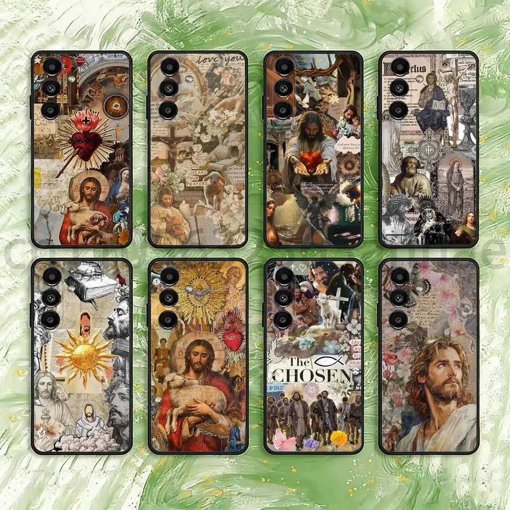 Vintage Jesus God Slogan Phone Case For Samsung Galaxy S21 22 23 24 S25 Ultra PlusS20 FE S10 Plus  Cover Funda