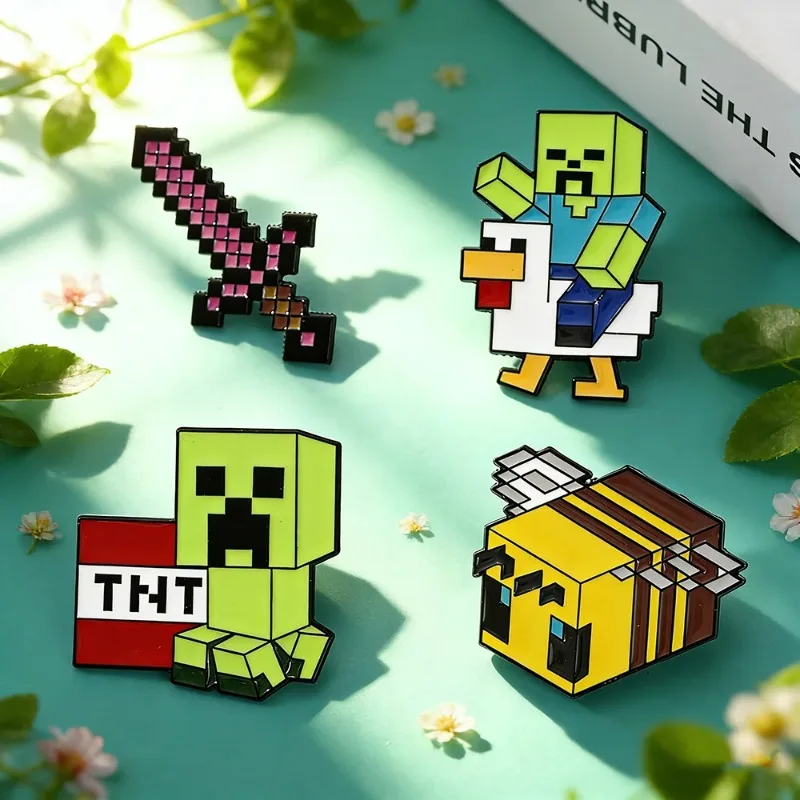 NEW 4pcs Set Creative Sword Bee Enamel Pin Brooch Metal Badge Jewelry for Clothing Backpack Accessories Unique Gift for Friends