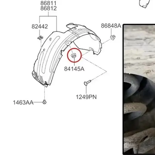 

10X Wheel Arch Liner Splashguard Clips Nut For Hyundai Elantra Tucson Santa Fe Solaris Kia Sedona Soul Optima Cadenza 8414526000