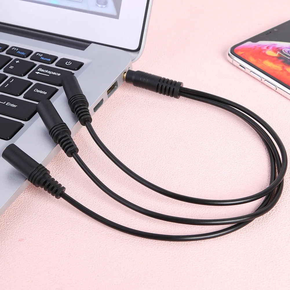 3.5mm TRS 4 Pole Male Plug to 1/8inch 3.5mm 3 Output Stereo Audio Splitter Cable