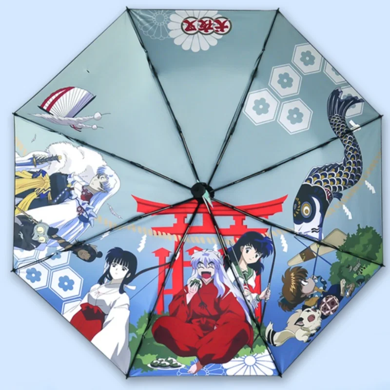 

Japan Anime Umbrella Inuyasha Higurashi Kagome Sesshoumaru Naraku Model Three-folding Boys Girls Sun Rain Umbrella