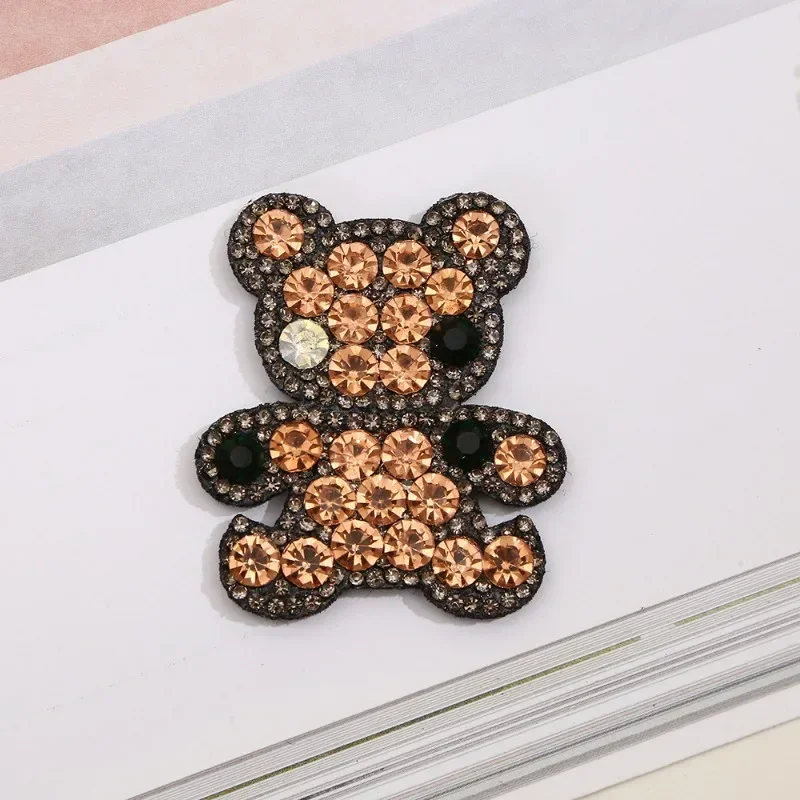 Fashion Rhinestone Patches Diamond Inlay Bear No-adhesive Cloth Luggage Dress Shoes Hats Accessories Party Banquet Women Gifts