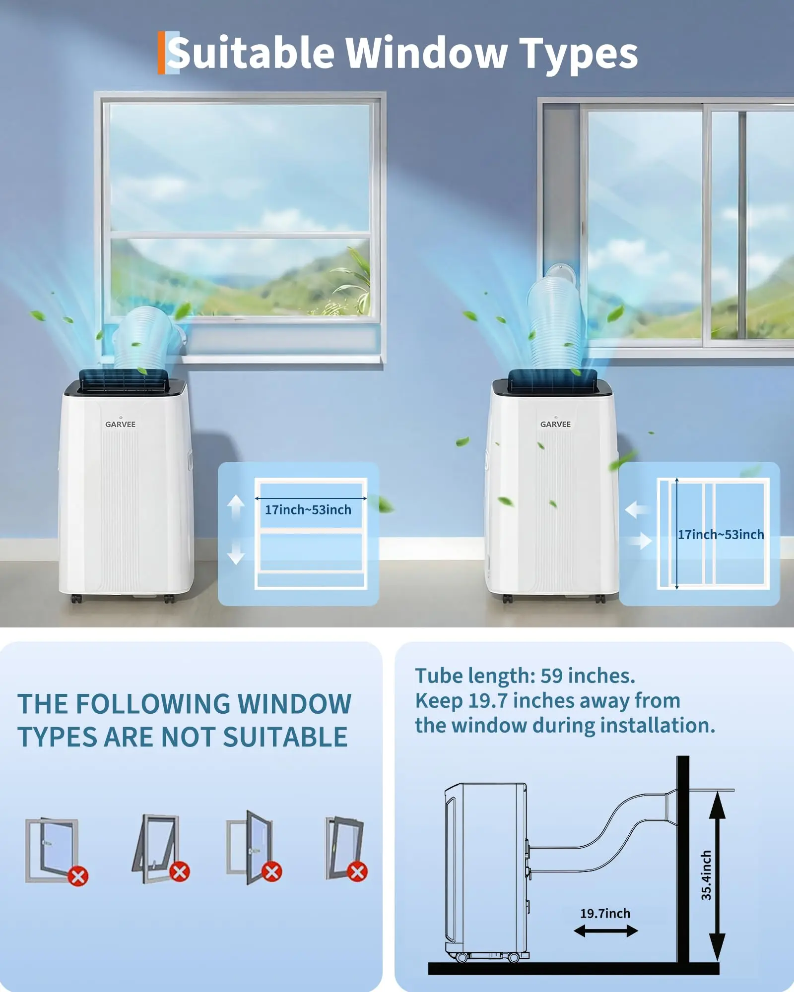 14,000BTU Portable Air Conditioner, Top Touch & Remote Control, Floor AC Unit, Dehumidifier, Fan, 850Sq.Ft Cool/Dry/Swing/Child Lock,Quite,Fast Cool, 24H Timer,1460W,Window Kit, for Bedroom, Office