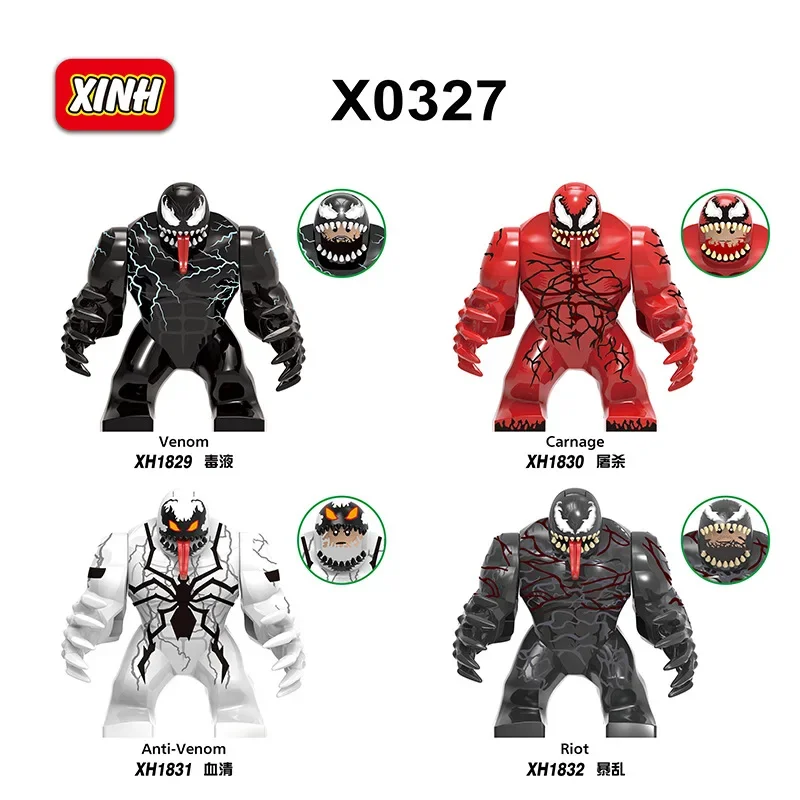 Mini Block figurka Marvel superbohater Venom rzeź puzzle dla dorosłych DIY klocki montażowe zabawka ręcznie robiony prezent urodzinowy dla dzieci