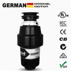 76336A German 1000W Motor Technology 1 Horsepower Deluxe Continuous Feed Disposall Food Waste Disposer + Air Switch