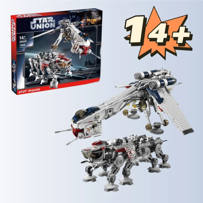 UCS 10195 جمهورية Airdrop قارب اللبنات AT-OT النقل نموذج الطوب 1758 قطعة لعب الاطفال الكبار هدايا عيد الميلاد عيد الميلاد #1