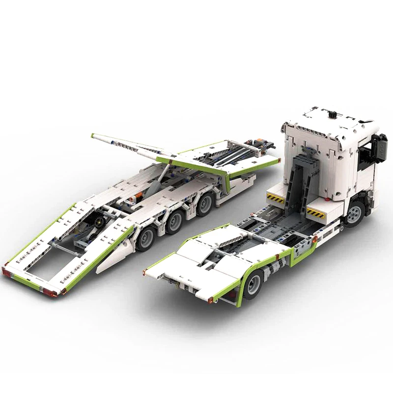 Transporter Truck Lengthened Trailer Model Building Block Technology vehicle Car Bricks DIY Assemble Toys Kid Gift MOC-150467