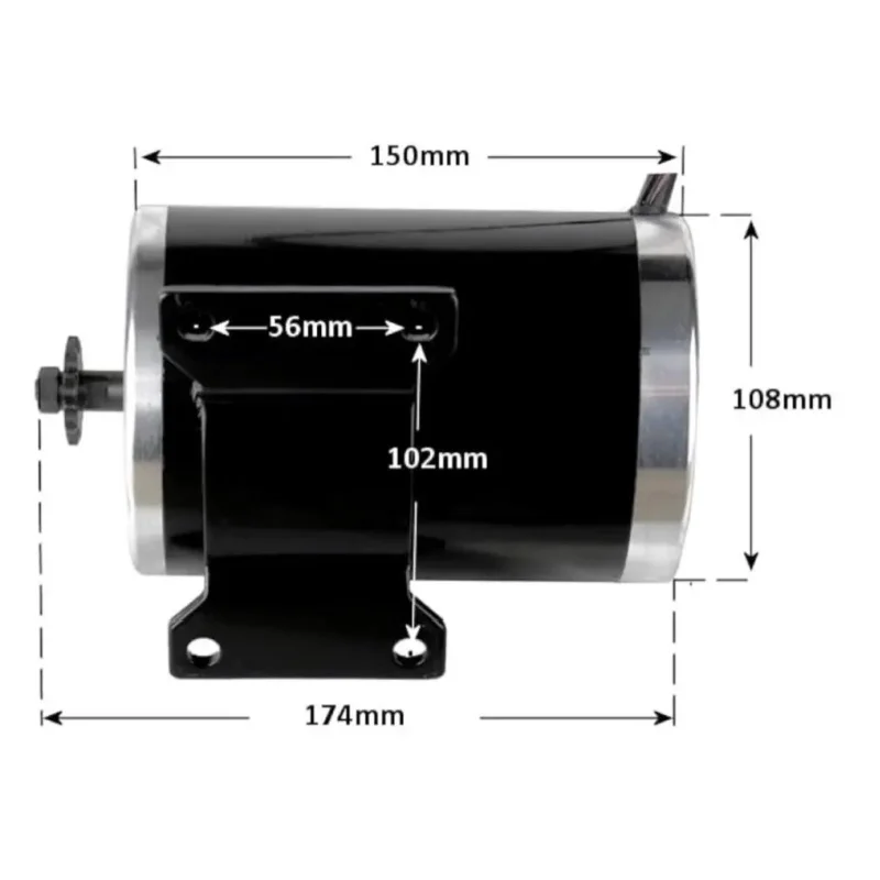 36V 48V 1000W Electric Motor 3000RPM Go-Kart With  Brushed DC Motor Rated Speed Brushless Motor Chain Drive 25H-11T