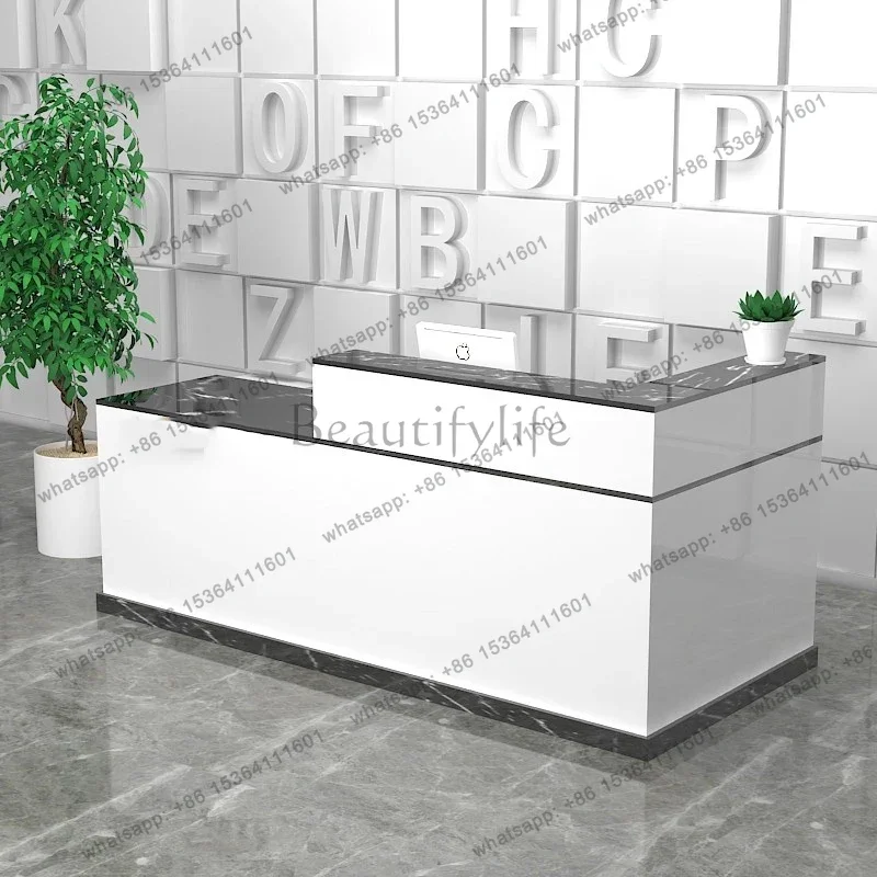 LJY Storage Modern Reception Desks Small Wood Cheap Long Classic White Reception Desks Drawer Best Empfangs Tresen Office Furnit