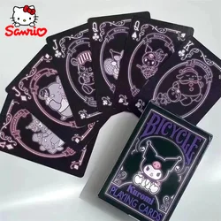 Kawaii Sanrio Kuromi Poker Cartoon Cute Children Playing Card giochi da tavolo carte da gioco giocattolo carta regalo collezione decorazione della casa