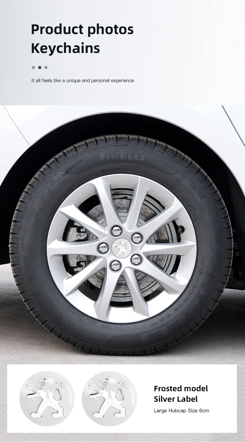 4er-Set spezielle Radnabenabdeckungen für neue Peugeot Modelle 206, 307, 308, 207, 3008, 208, 407, 508, 2008, 5008, 301, 406, 408, 607, 4008 – Detail 9