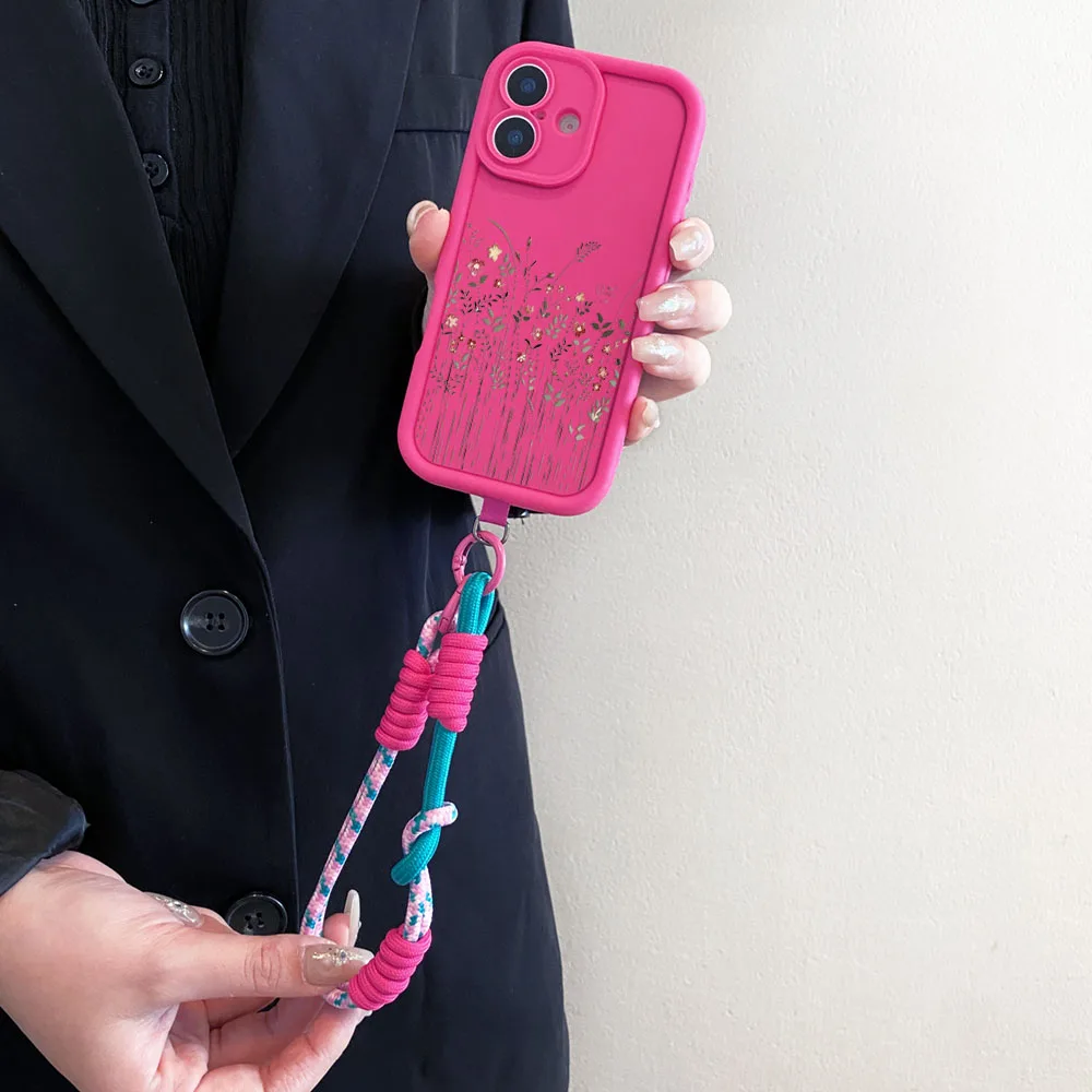 Cxd5Collana Cinturino Cordino Custodia per telefono per Xiaomi 13T 14T 12T 11T Pro 15 14 13 12 11 Lite Ultra Fiore Catena da polso Copertura a tracolla