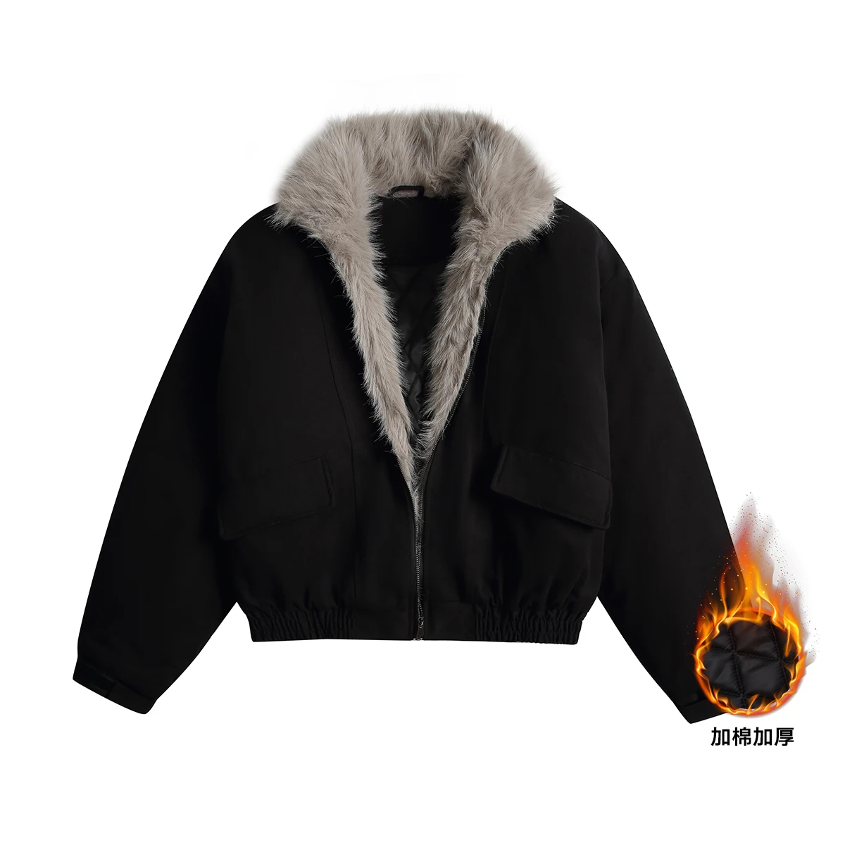 Men's Parkas 2025 Winter New Lapel Thickened Cold-proof Fashion Large Faux Fur Collar Parkas Long Sleeve Solid Color Chic Coats
