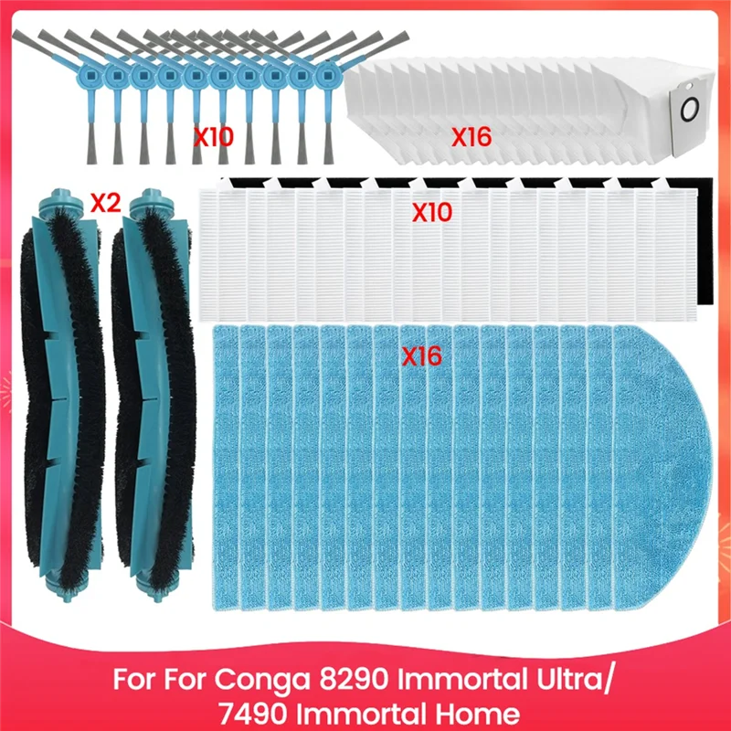 

Y50A-для Conga 8290 Immortal Ultra/7490 Immortal Home запасные части Основная щетка Боковая щетка HEPA-фильтр Швабра Тканевый мешок для пыли