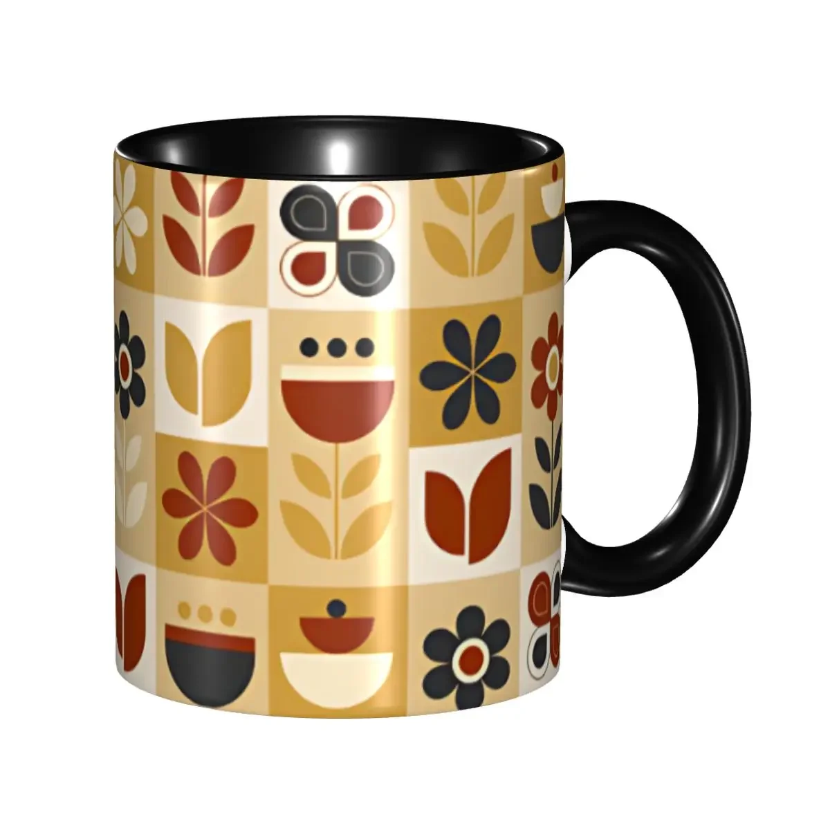 Customized Orla Kiely Flower Scandinavian Geometric Style Mugs DIY Ceramic Milk Tea Coffee Cups