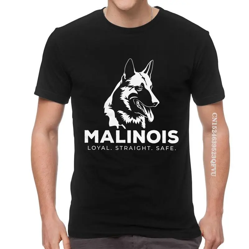 Male Malinois T Shirts Streetwear Mechelaar Belgian Shepherd Dog Tshirt Cool T Shirt Homme Cotton Oversized Tee EMO Men