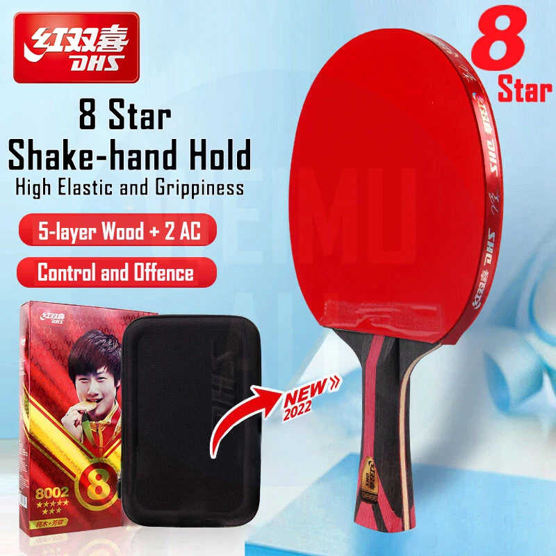 

DHS 8 Star Eight Professional Table Tennis Racket Ping Pong 7 Layers Ebony Aromatic Carbon Rubber Inverted Control Offensive